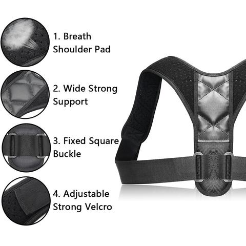 Adjustable Posture Corrector Back Support Belt – Spine & Shoulder Brace | حزام تصحيح القوام ودعم الظهر