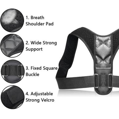 Adjustable Posture Corrector Back Support Belt – Spine & Shoulder Brace | حزام تصحيح القوام ودعم الظهر