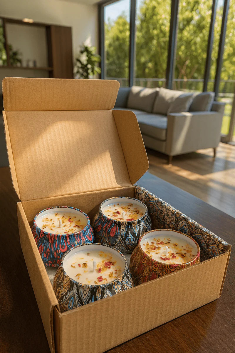 Floral Tin Candles – Luxury Aroma | شموع عطرية فاخرة