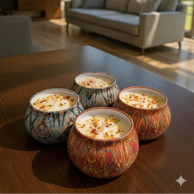 Floral Tin Candles – Luxury Aroma | شموع عطرية فاخرة