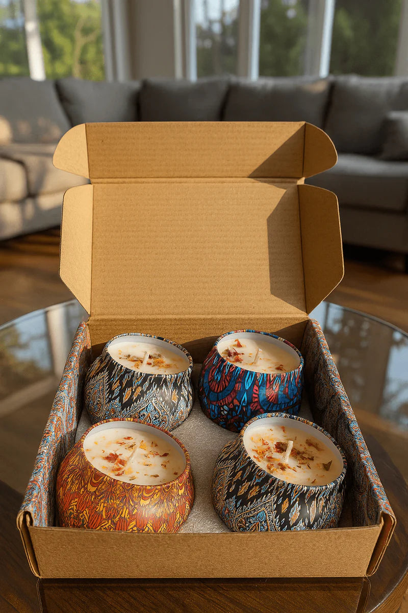 Floral Tin Candles – Luxury Aroma | شموع عطرية فاخرة