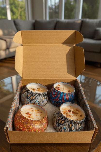 Floral Tin Candles – Luxury Aroma | شموع عطرية فاخرة